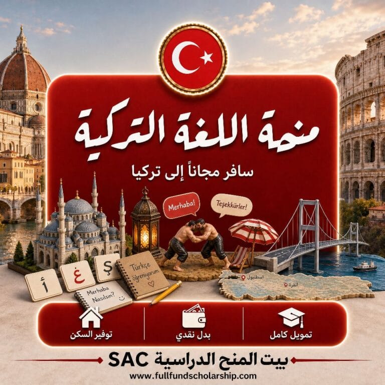 منحة اللغة التركية مع التذاكر 2026 | السفر مجانا الى تركيا