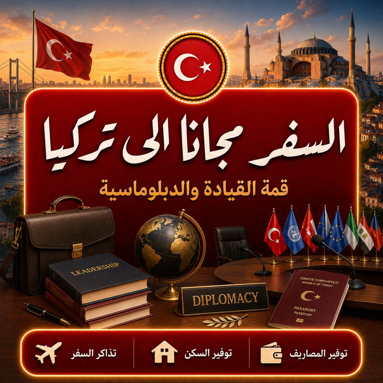سافر مجانا الى تركيا قمة القيادة والدبلوماسية