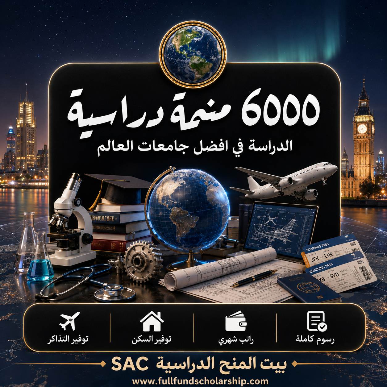 اكثر من 6000 منحة دراسية في افضل جامعات العالم