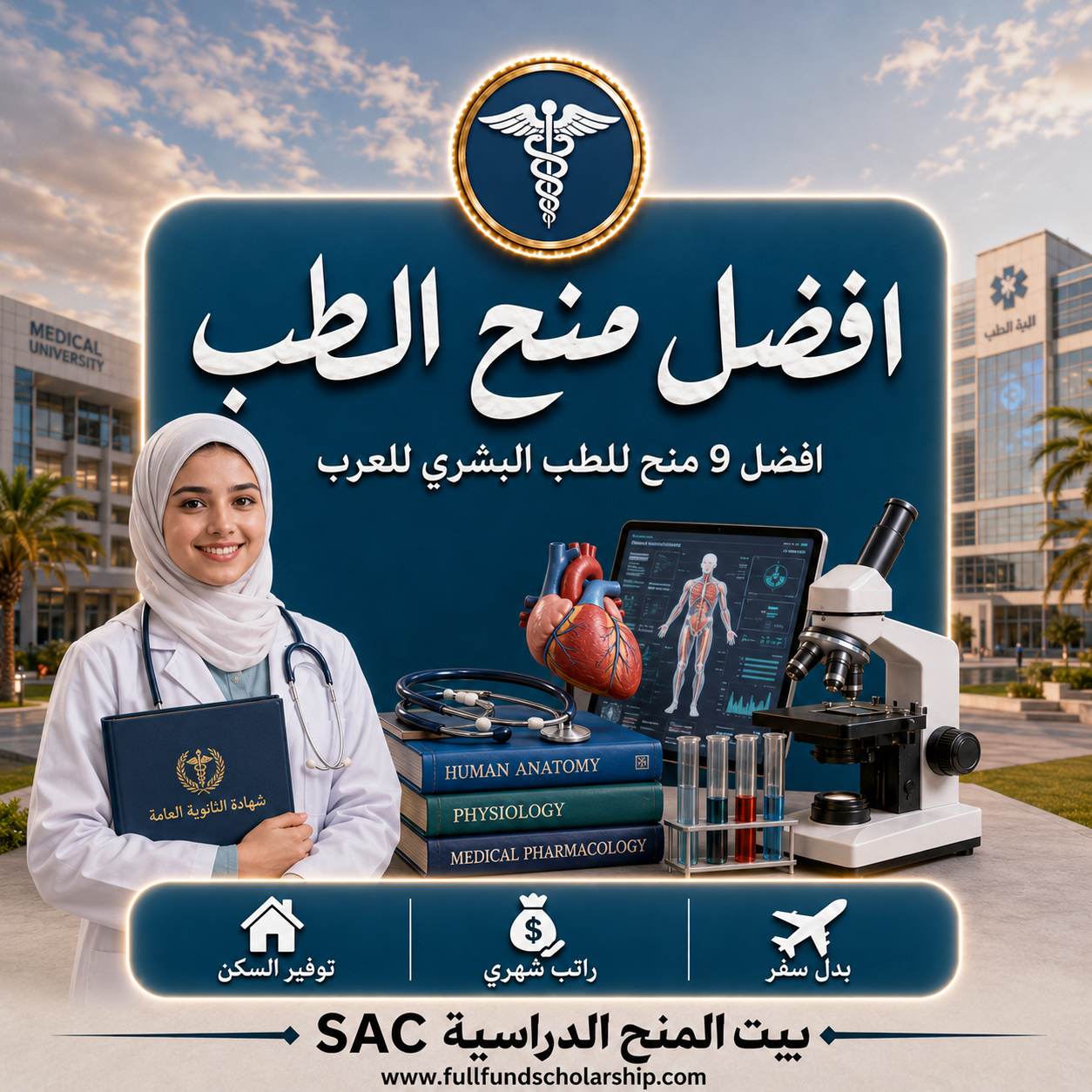 افضل 9 منح الطب البشري للعرب