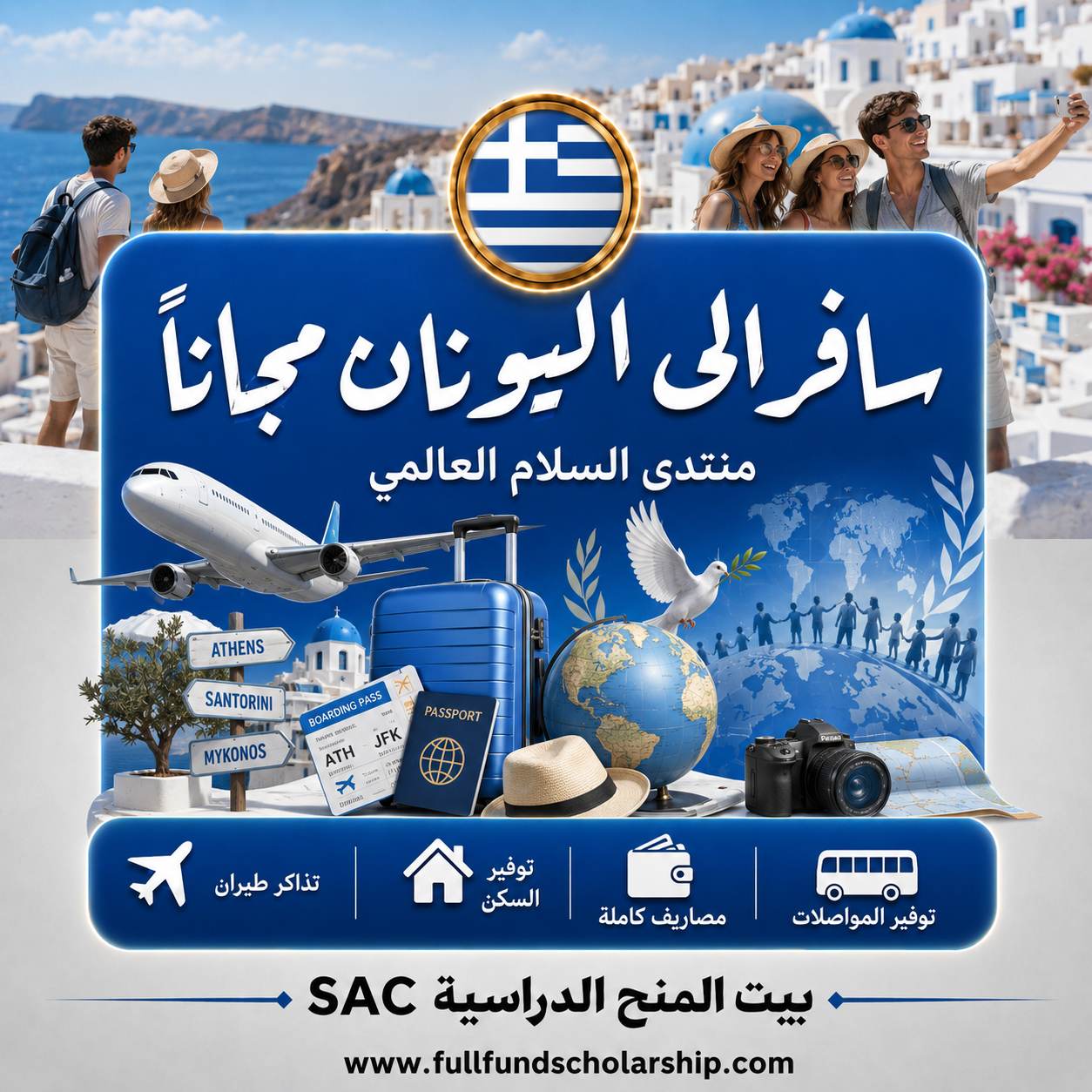 سافر الى اليونان مجانا مع منتدى السلام العالمي